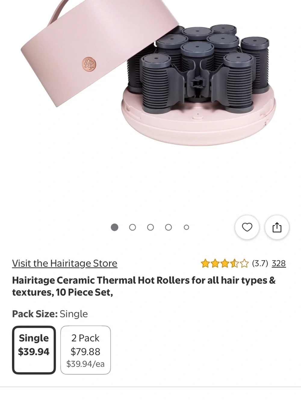Portable Pink Hair Roller Set with Travel Case
